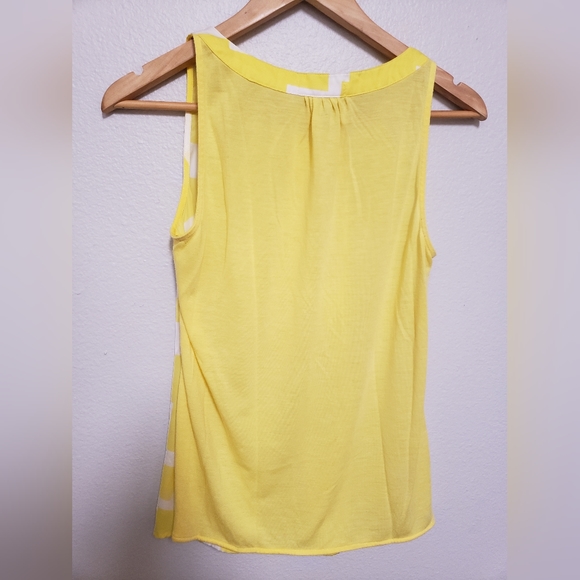 KENNETH COLE REACTION Top, Yellow/White Sleeveless Buttons Size P/S - Picture 3 of 5